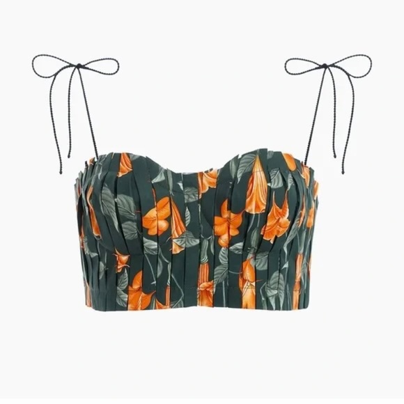Agua by Agua Bendita Moringa Green Sabanero Nocturno'  Crop Top - Picture 1 of 12